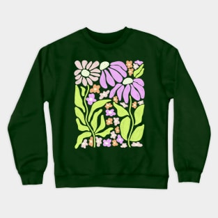 Retro Matisse Inspired Flowers Crewneck Sweatshirt